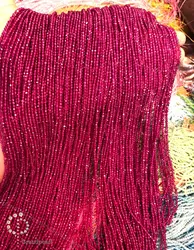 2mm faceted round beads Necklace_Ruby color - Nanosital