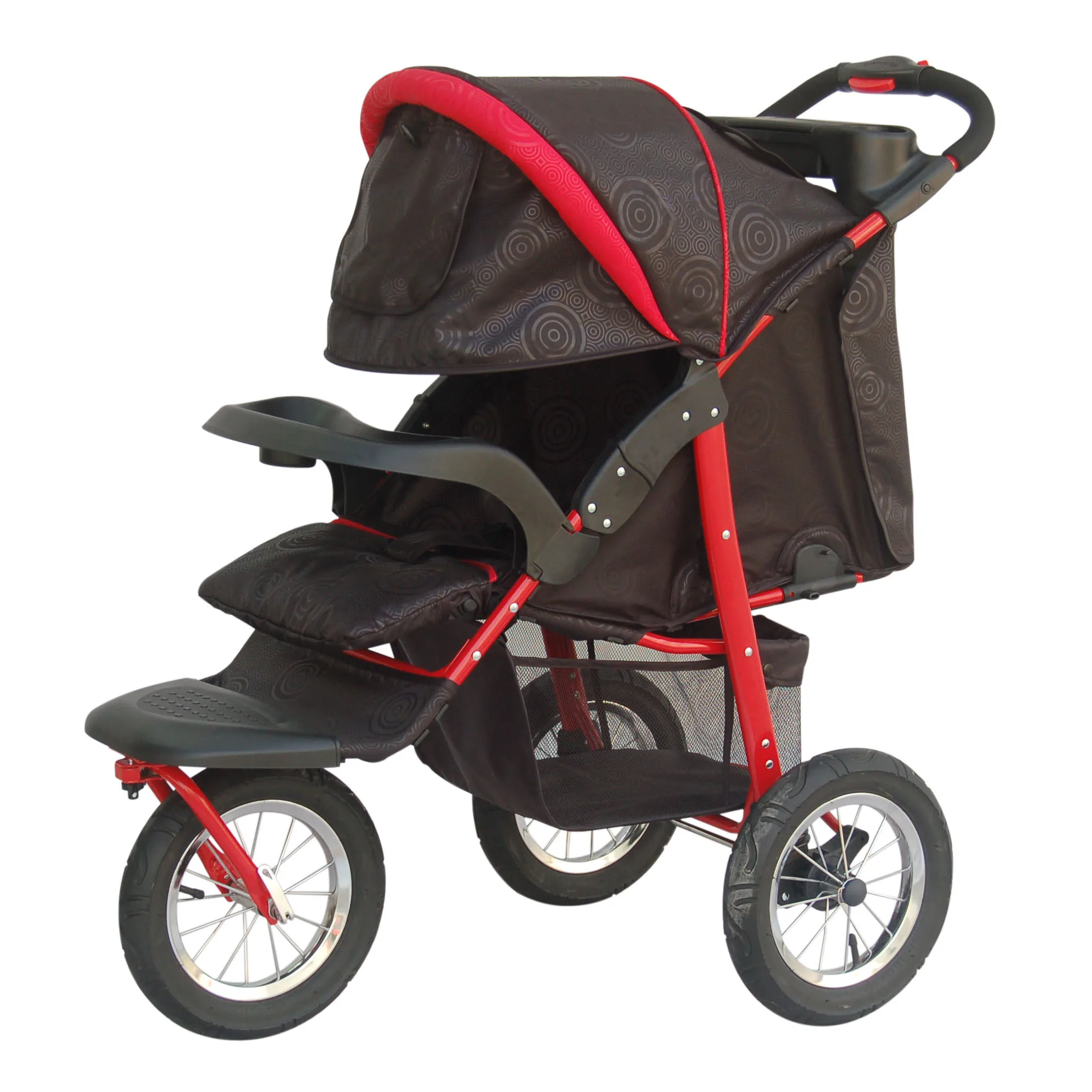 
luxury hybrid one hand folding with backrest recline and extra large canopy basket delight jog three wheels 3 in 1 baby stroller 