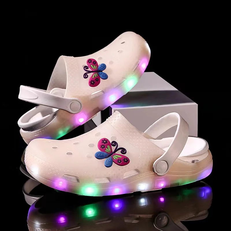 Модная Высококачественная дешевая светодиодная детская обувь с подсветкой Детская крутая ПВХ