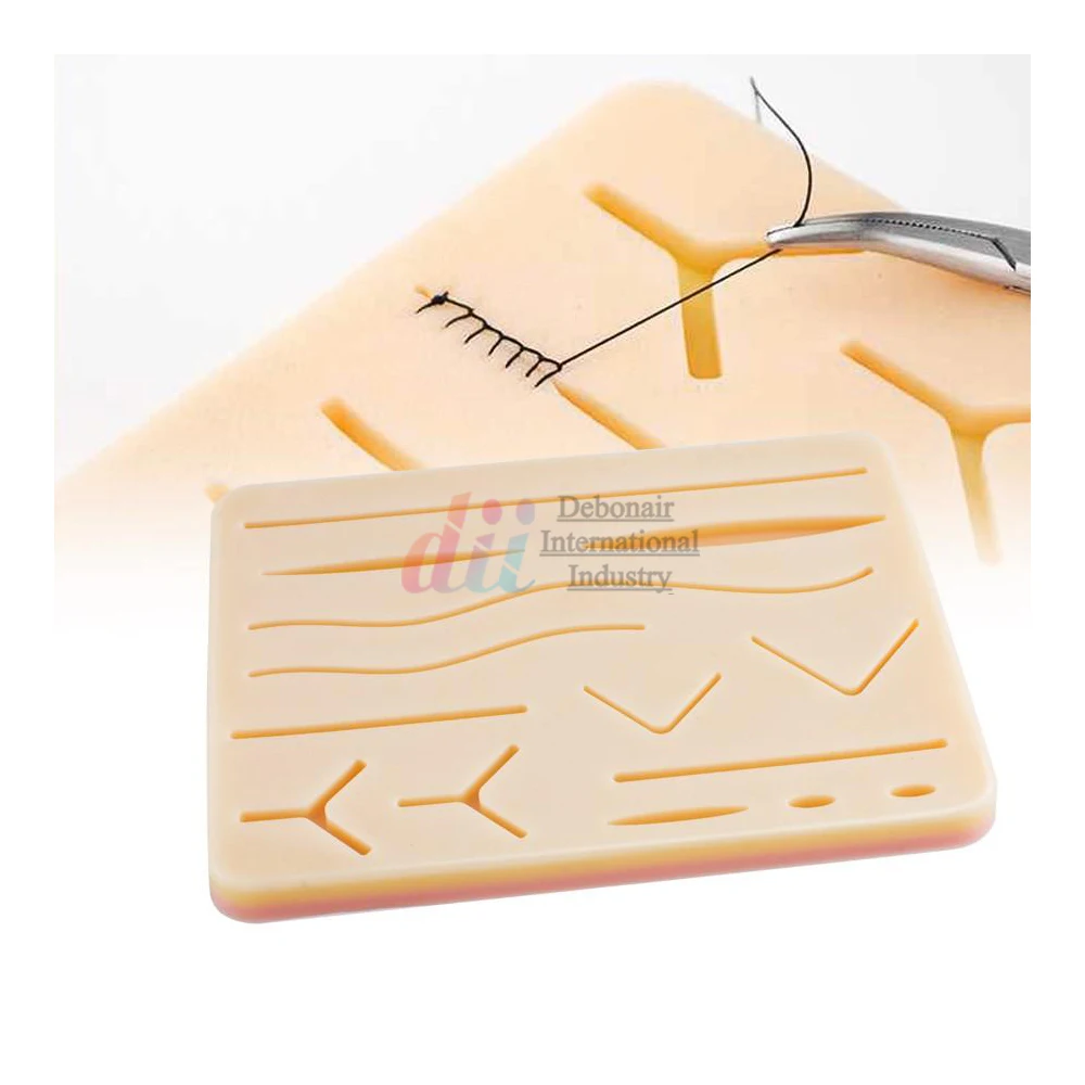 Suture Practice Kit for Medical Student Suture Training Include Upgrade Suture Pad with 14 Pre-Cut Wounds & Surgical Tools, CE
