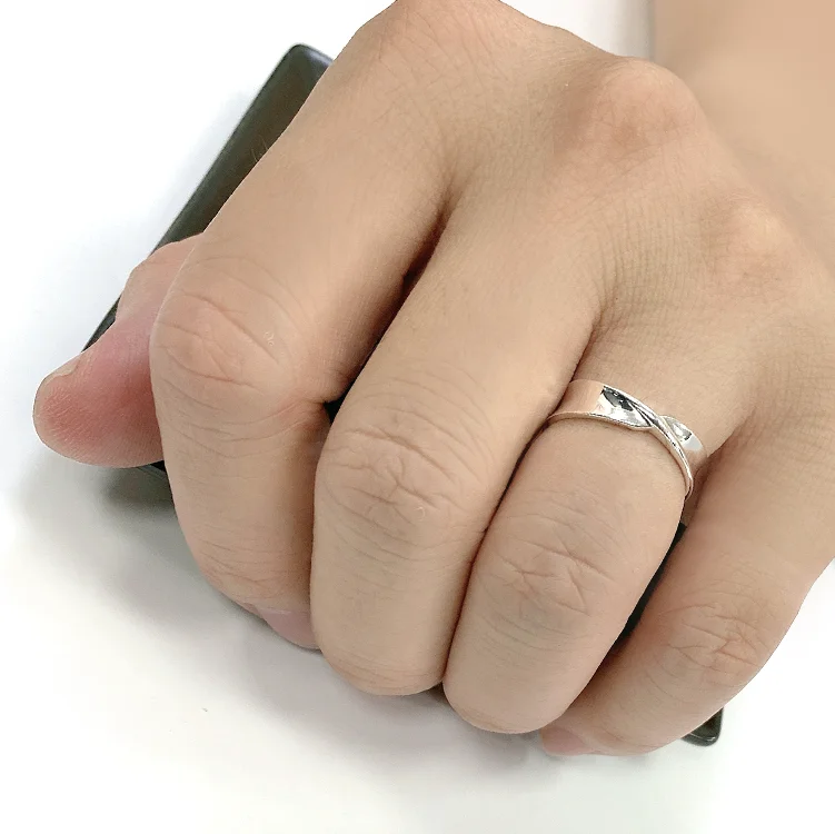 Taiwan Jewelry Silver Couple Ring With Love
