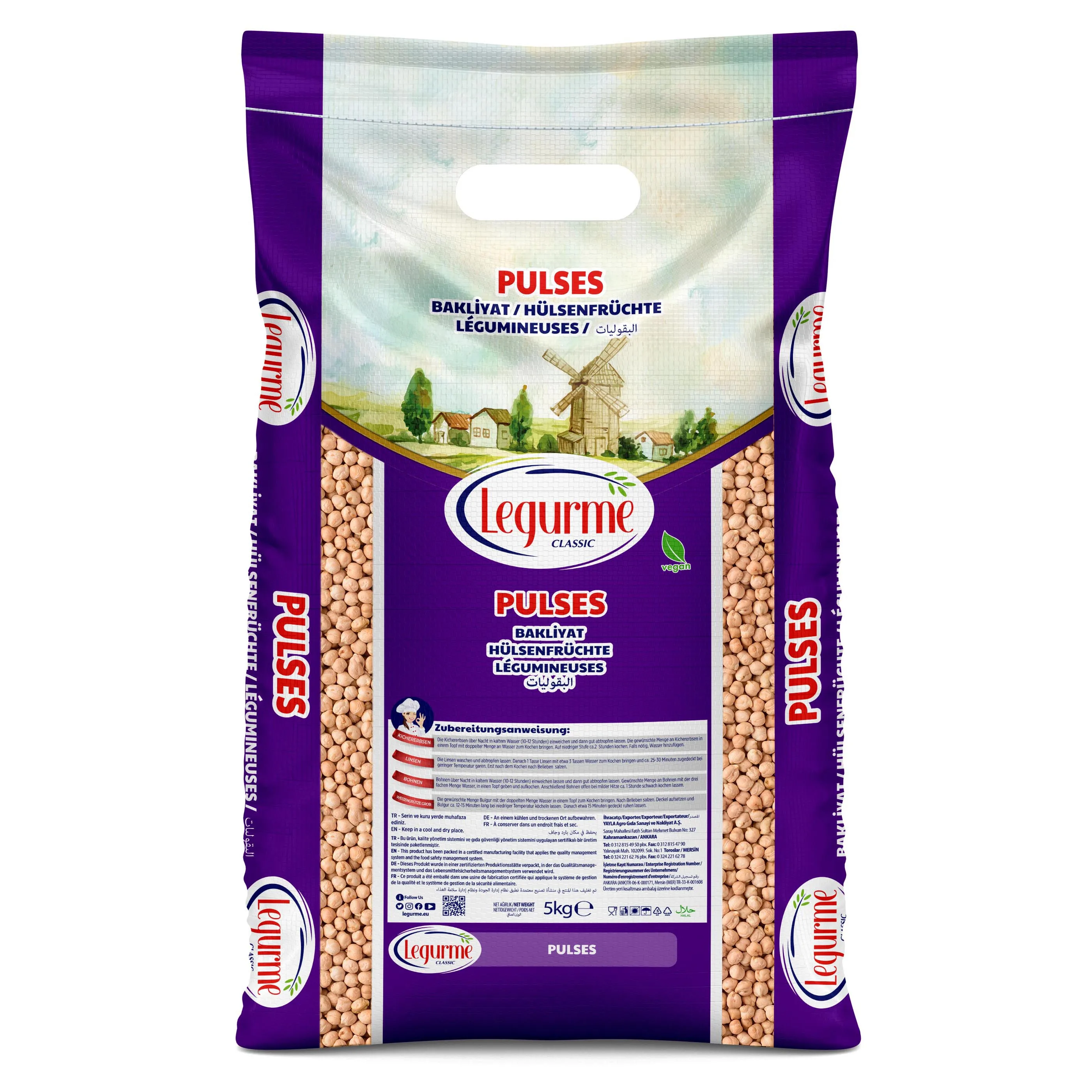 Legurme Высокое качество Лучшая цена 5 кг нут | Срок годности 24 месяца Сухой продукт Индивидуальная упаковка Сделано в
