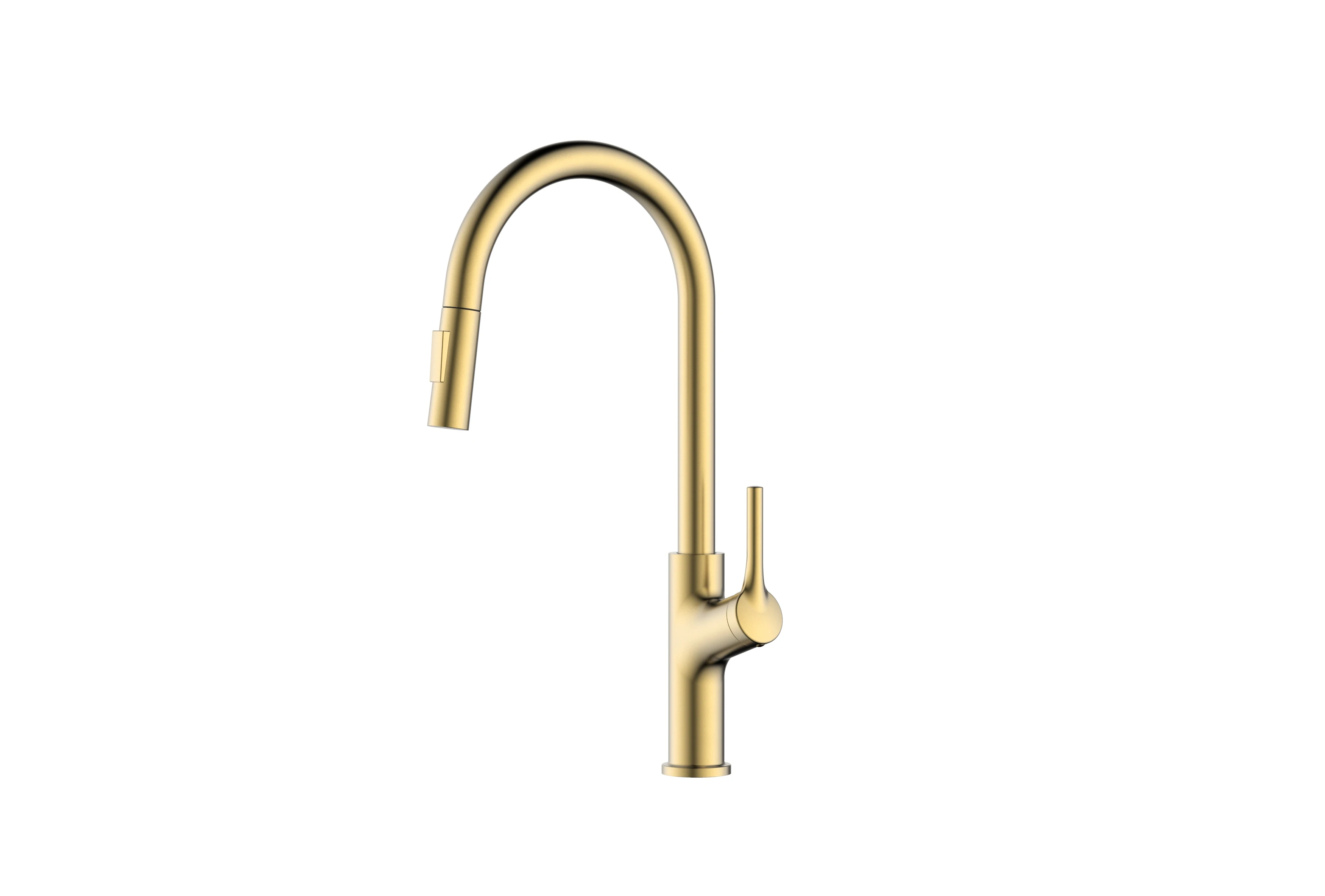 Роскошные матовые Золотистые Латунные напольные выдвижные смесители для горячей и холодной воды с одной ручкой одним отверстием против брызг кухонной раковины