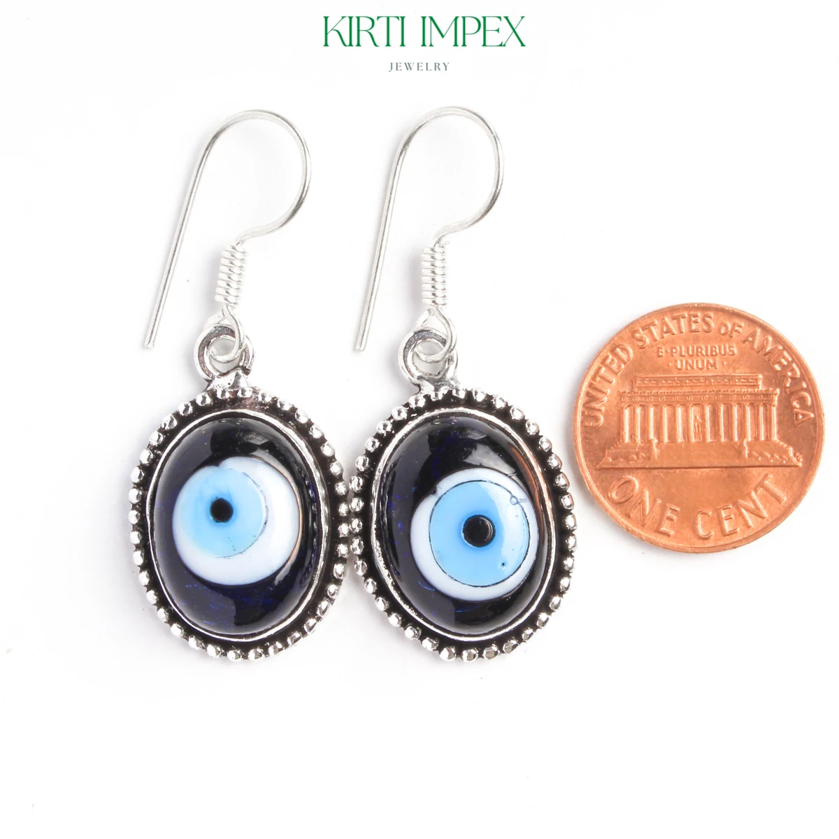 Evil Earrings Women Drop Earrings Crystal Rhinestone Dangle Silver Plated/Overlay Blue Evil Eyee Earrings Jewelry