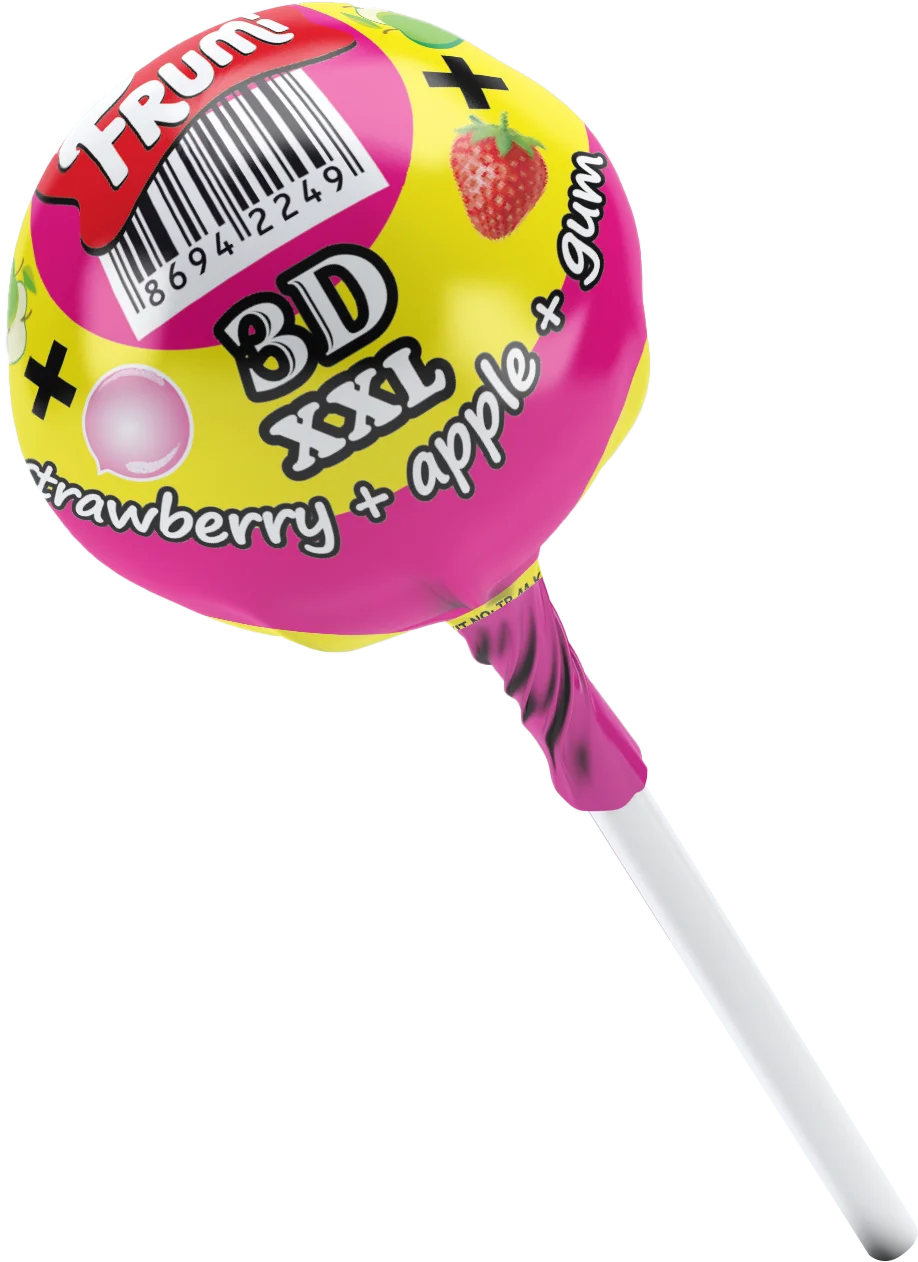 Double flavoured, Naturel Coloured FRUMI 3D XXL Lollipop - 30g