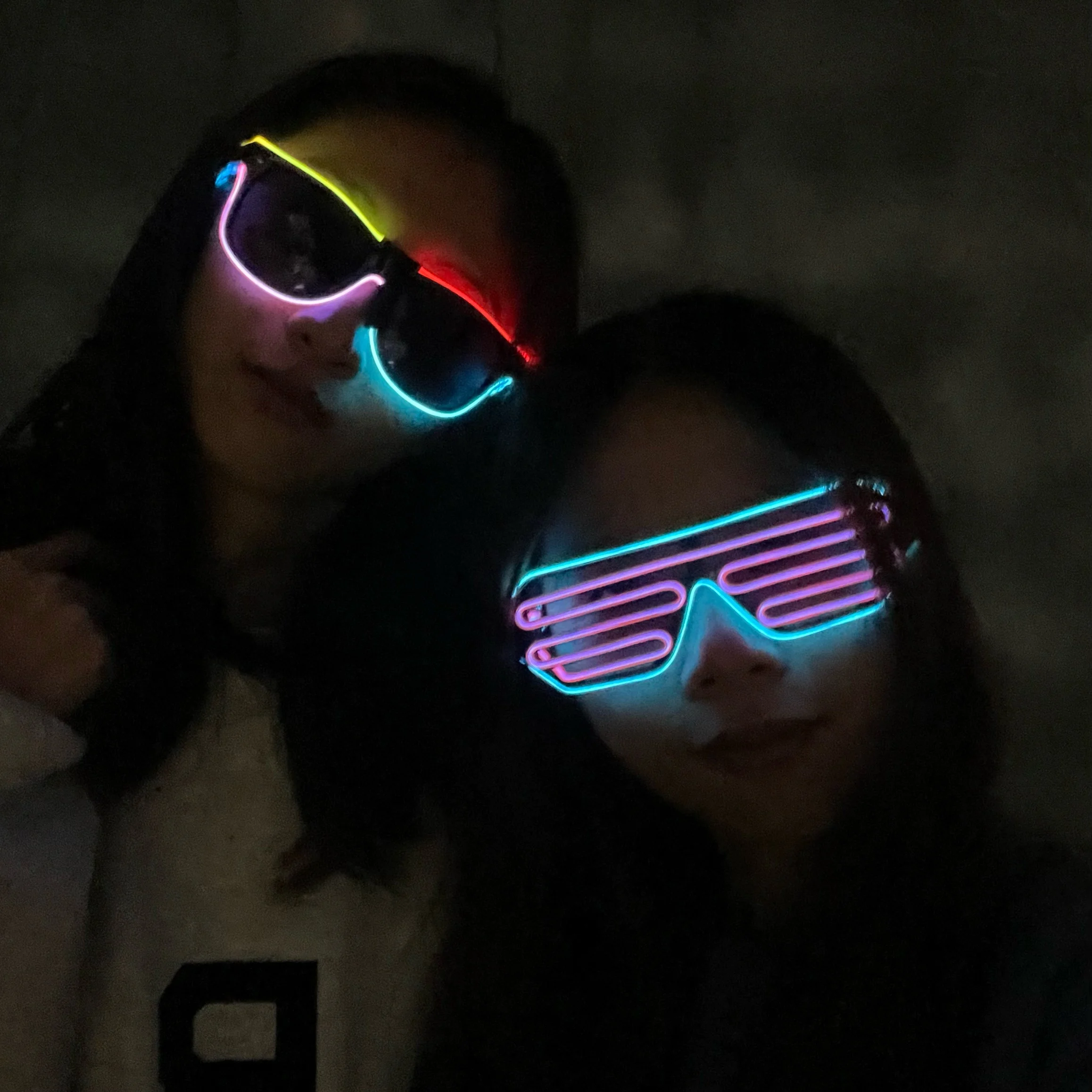 New Technology Light Up Fashing Rainbow Shutter Shade Frame Event Party Decorative El Wire Glasses