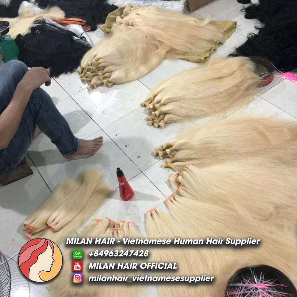 Summer Sales Factory Wholesale 100% Vietnamese Natural Raw Virgin White Highlight Color Human Hair Extension  Human Hair Wigs