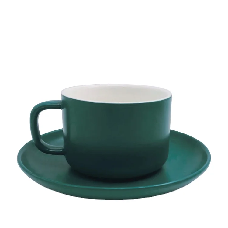 factory direct macaron color matt glazed ins style  ceramic coffee cup saucer set