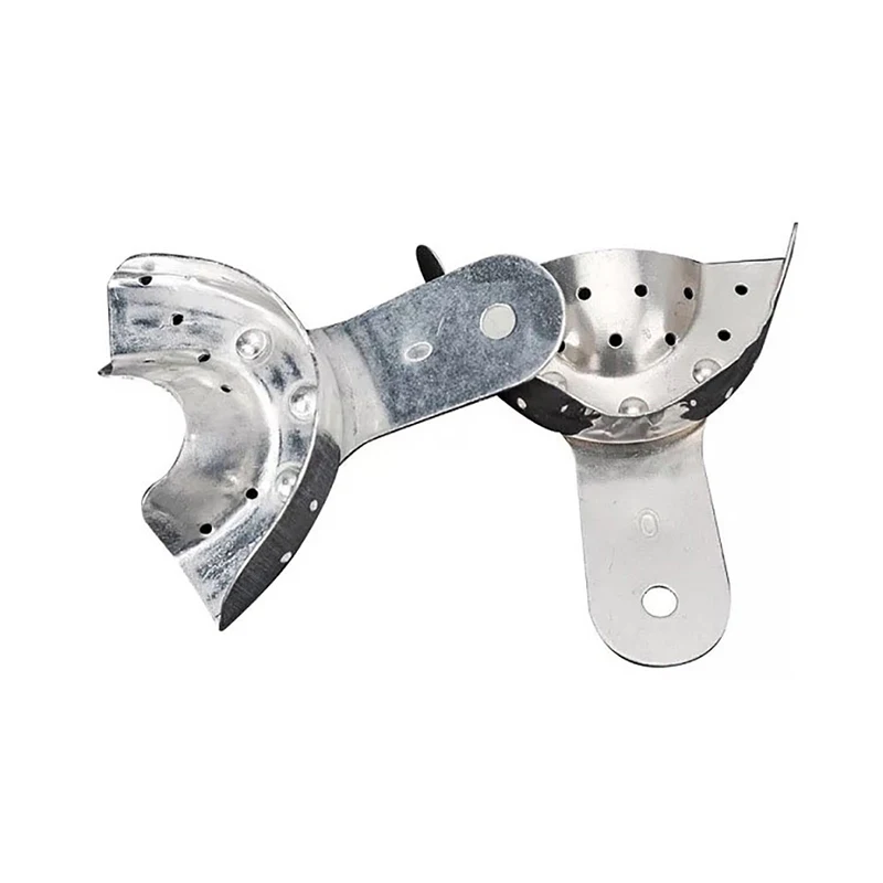 Оптовая продажа, набор стоматологических оттисков, перфорированные металлические многоразовые верхние нижние Маленькие, средние, большие стоматологические оттисковые лотки