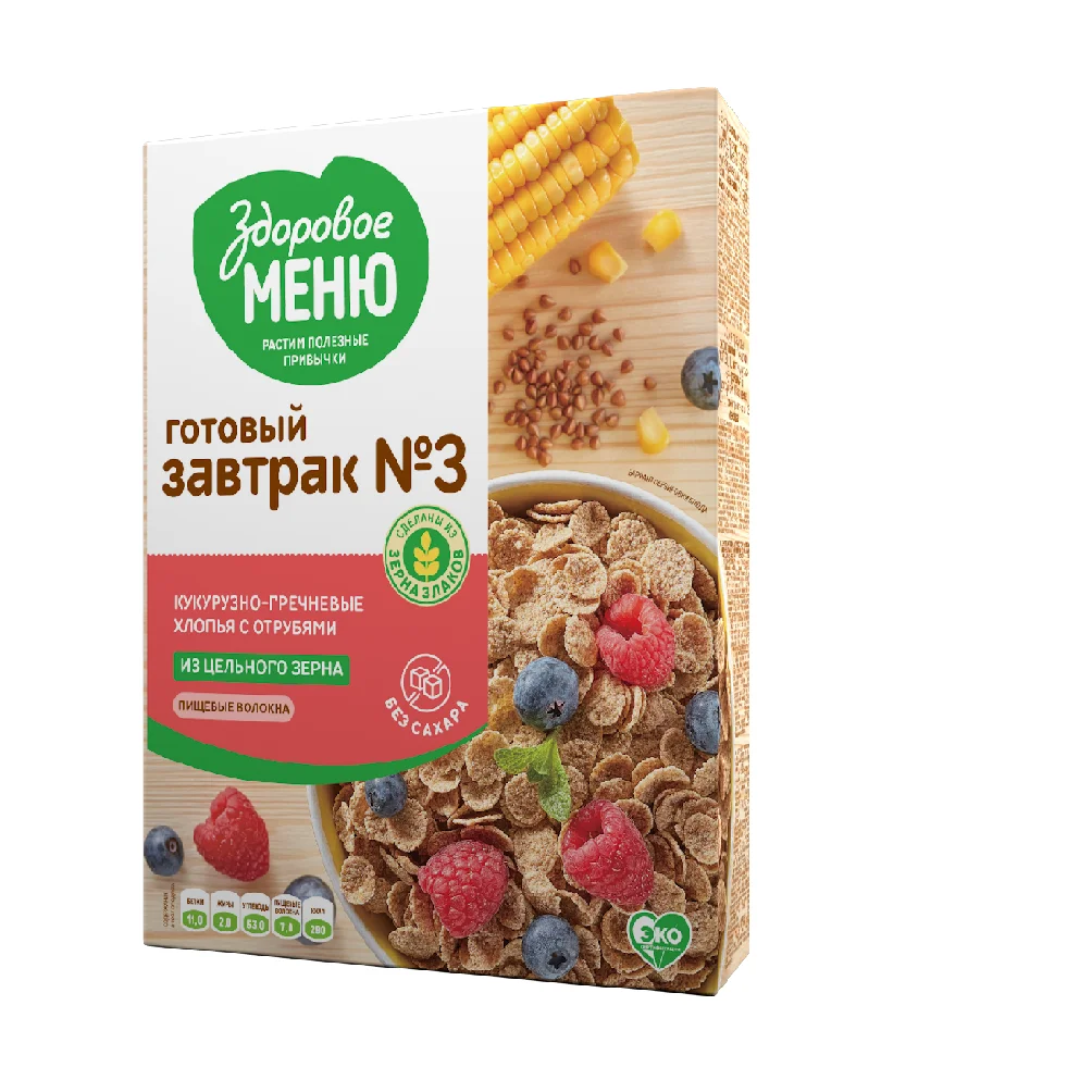 
 Хлопья гречихи для завтрака с отрубями  