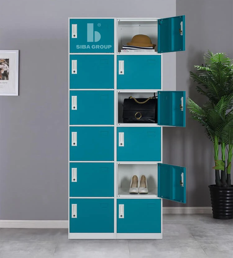 Hot Sale Customized Office School Gym Metal Locker Cabinet Staff Workman Steel Storage 6 Door Clothes Lockers