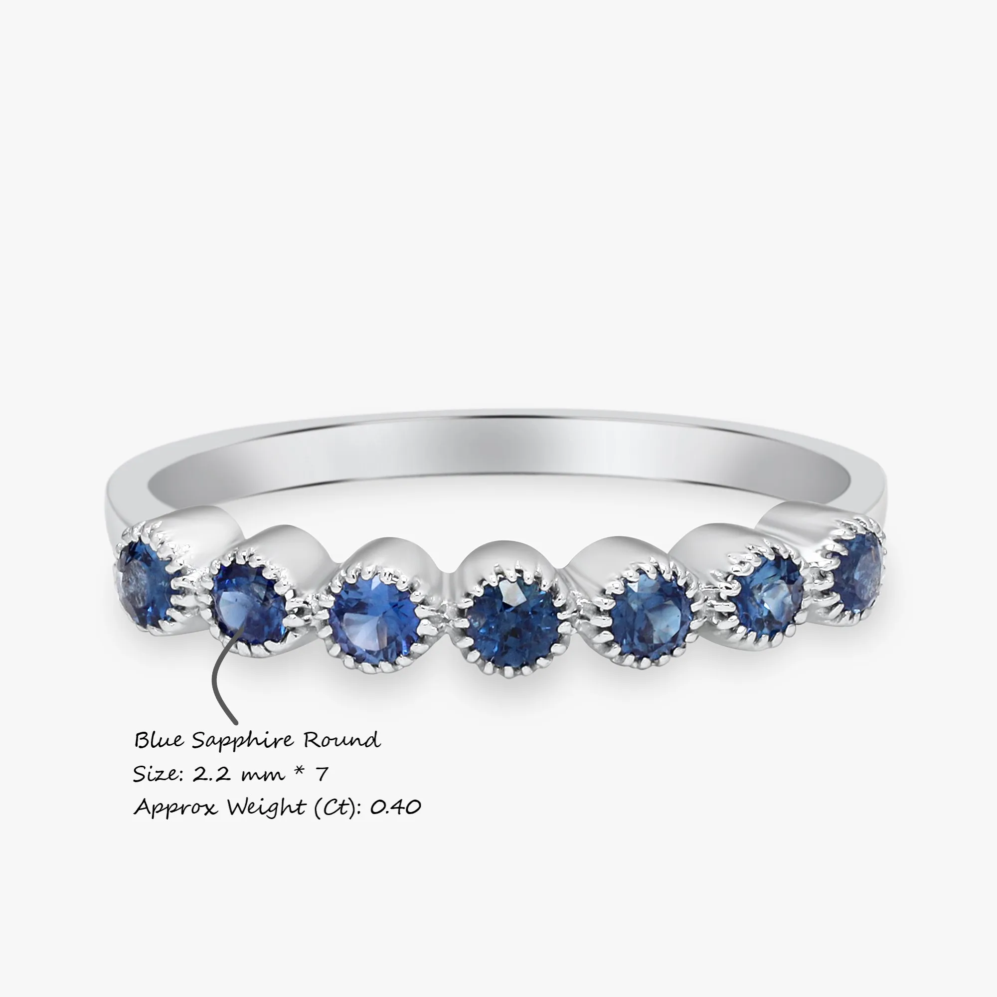 Natural Blue Sapphire Round Gemstone Ring 14k Gold Blue Sapphire Gold Ring