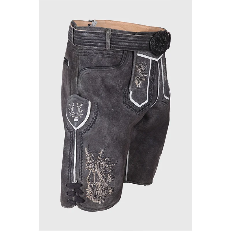 Custom made New Bavarian Oktoberfest Lederhosen German Real Leather with Matching suspenders Short Traditional Pants