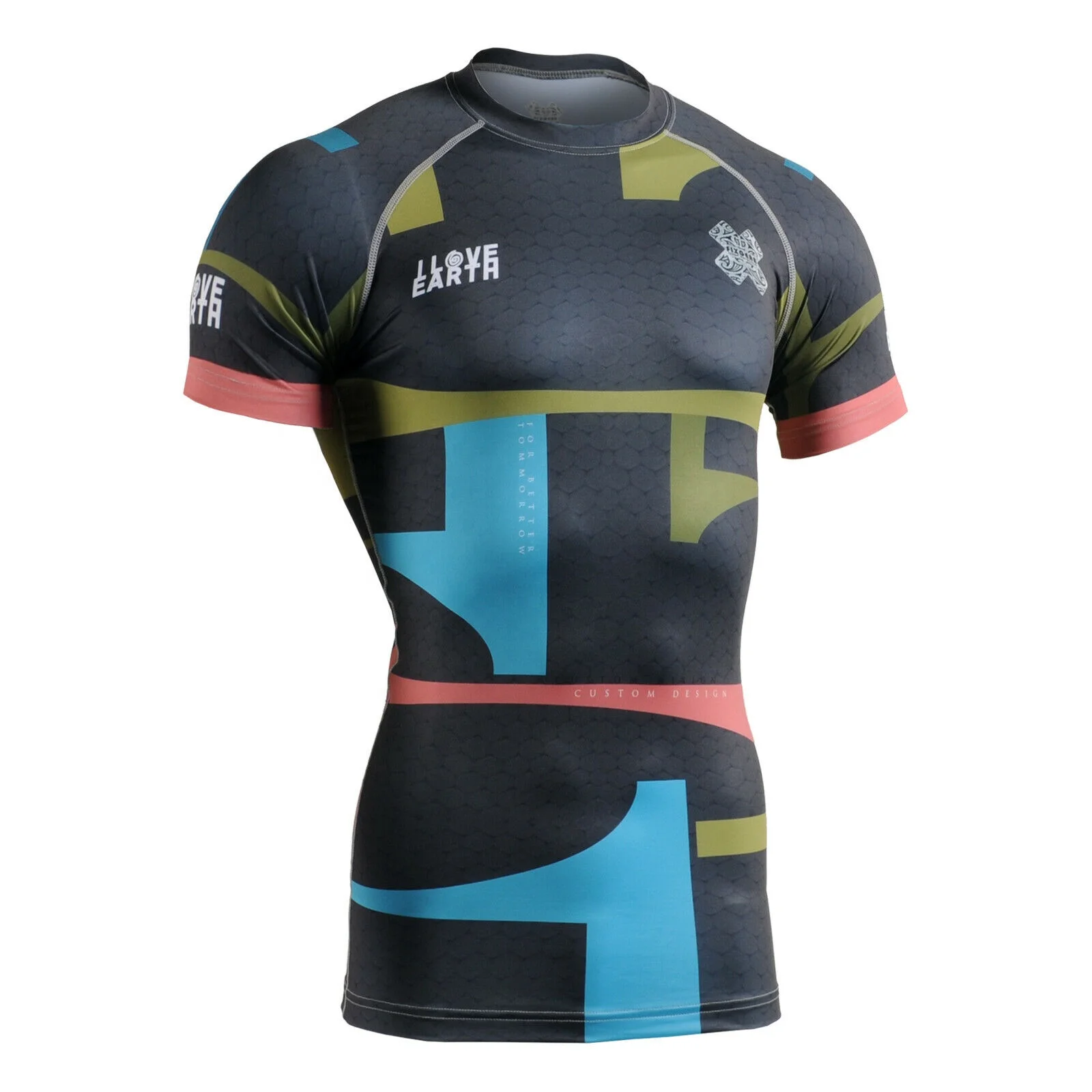 Compression Gym Shirts Surfing Long Sleeve Custom Logo UV BJJ Rashguard MMA Sublimated Mens Rash Guard DHL Sublimation FEDEX OEM