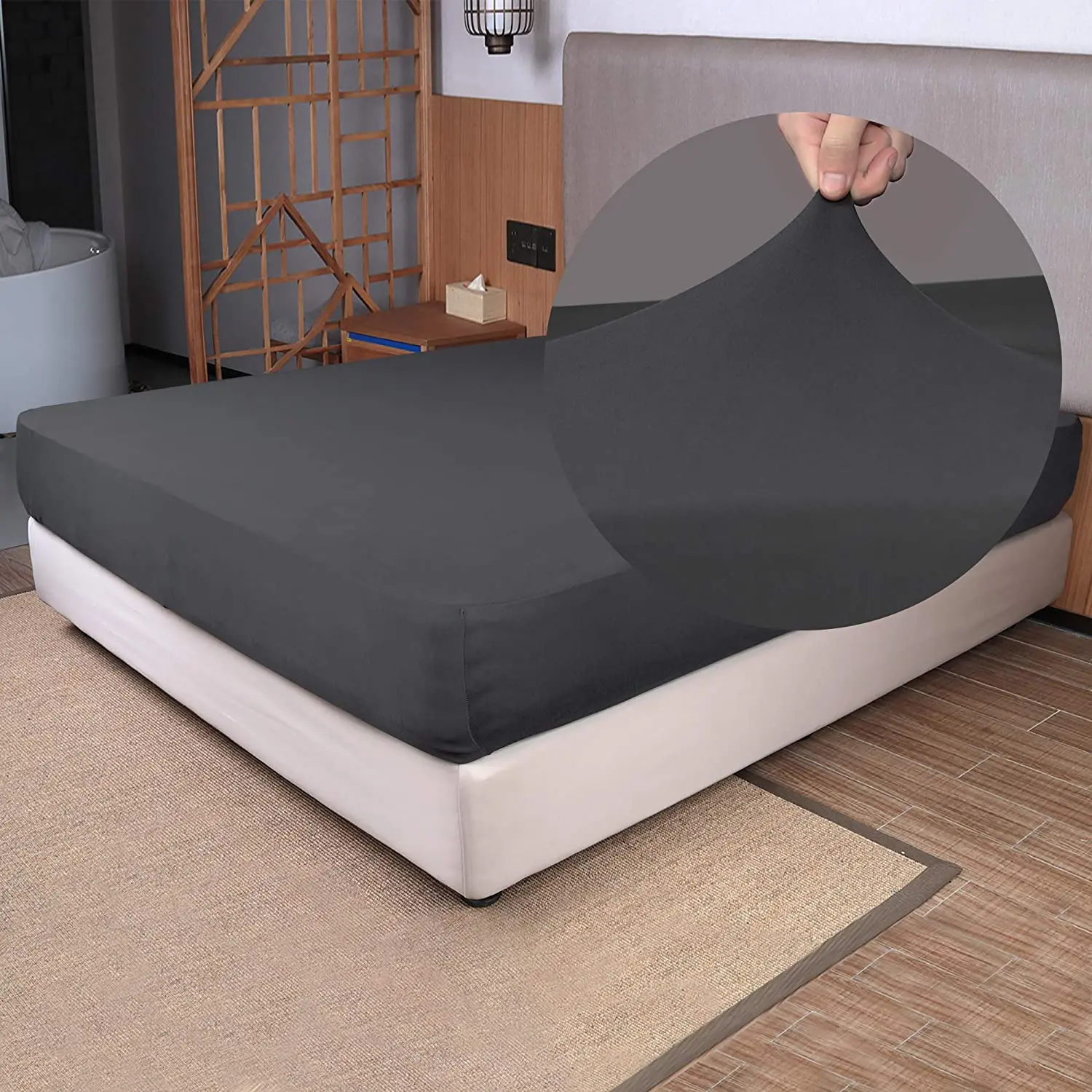 Jersey Knitted Bedsheet Set, Jersey Cotton Sheet, Cozy T Shirt Sheet Set Including deep Pocket Fitted Sheet