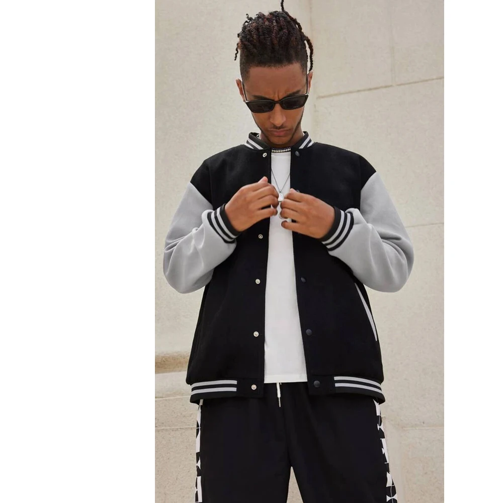 Wholesale Rate Skull Graphic Color Block Varsity Jacket Slim Fit Men Varsity Jackets BY MEGA EMPIRE