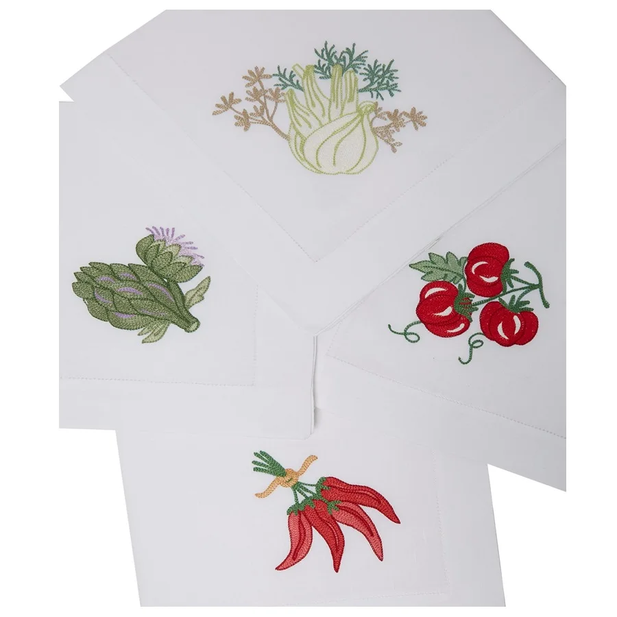 hand embroidery napkin, 100%cotton Quang Thanh hand embroidery