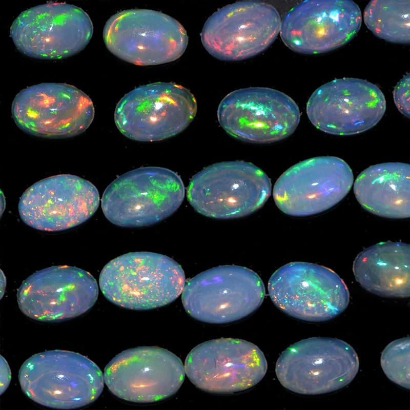
Wholesale Natural Ethiopian Opal Oval Cabochons Opal Cabs Loose opal Gemstone AAA Quality 