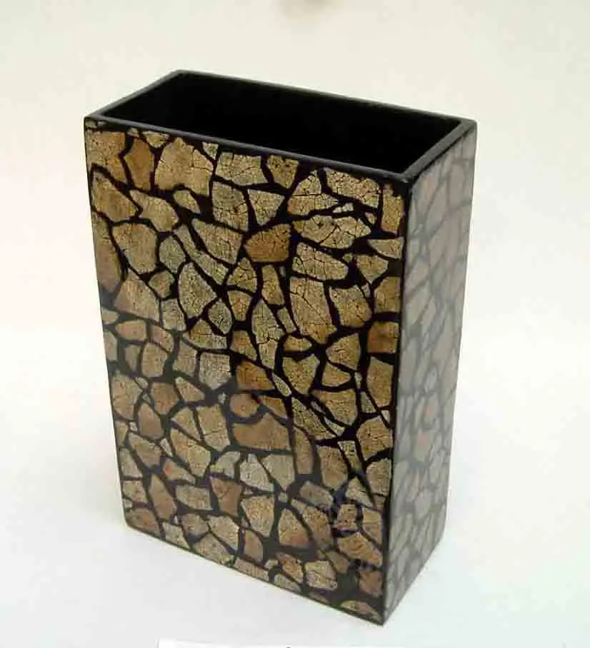
Rectangular lacquer vase with egg-cell finishing, Vietnam handicrafts, suitable for home-decor, tableware, houseware 