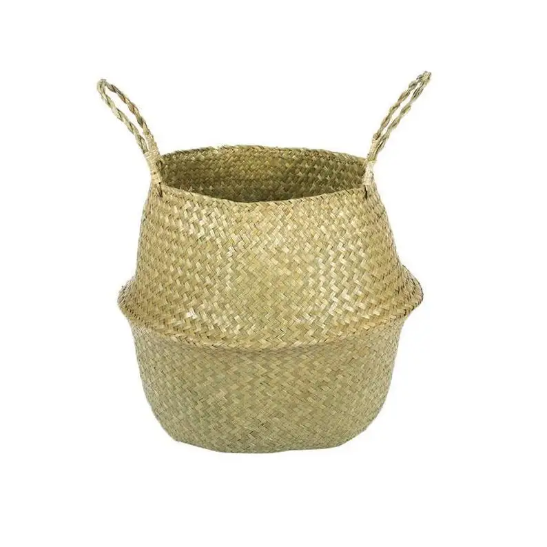 Wicker Belly Basket Vietnam Manufacturer Wholesale OEM Seagrass Woven Plants Basket Laundry Picnic  Storage Basket