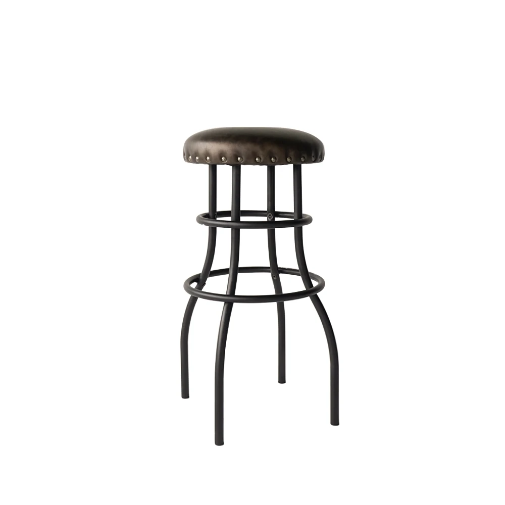 Bar Chair Modern Backless Round Stool With PVC Cushion