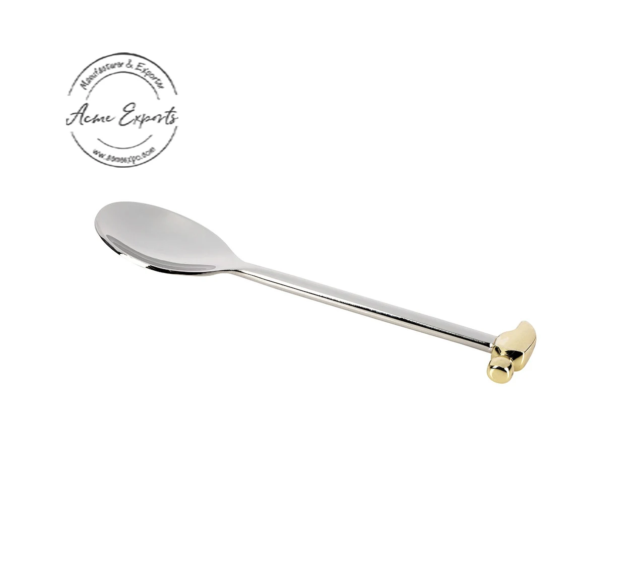 Luxury Quality Brass Tea Spoon Silver Plated Hammer Handle Classic Customized Designed Standard Size Dessert Spoon flatware Set
