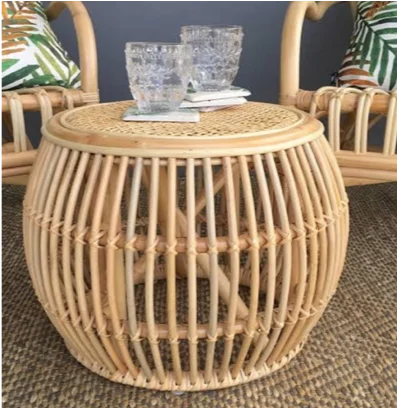 Zahra natural rattan stool