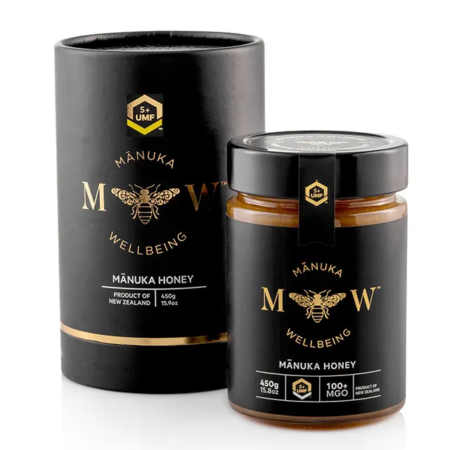 Manukawellbeing - Premium 100% New Zealand Manuka Honey, Certified UMF 5+ / MGO 100 + 450Grams