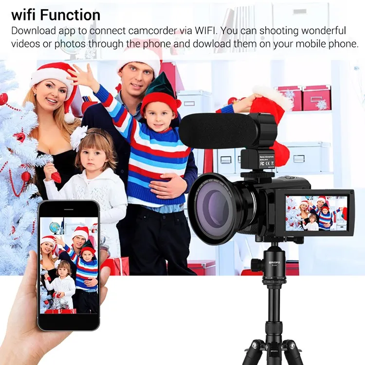 16X цифровой зум 4K 48MP WiFi цифровая видеокамера 3 0 дюймовый сенсорный экран ИК Инфракрасная камера ночного