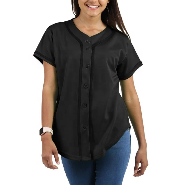 
100 Polyester Custom Blank Plain Sublimated Women Baseball Jersey 