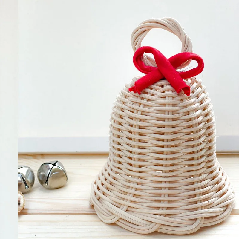 Wicker High Quality Rattan Bells Ornament, Christmas Bell Rattan DecorDecor Christmas Trees Kid Toy WHolesale