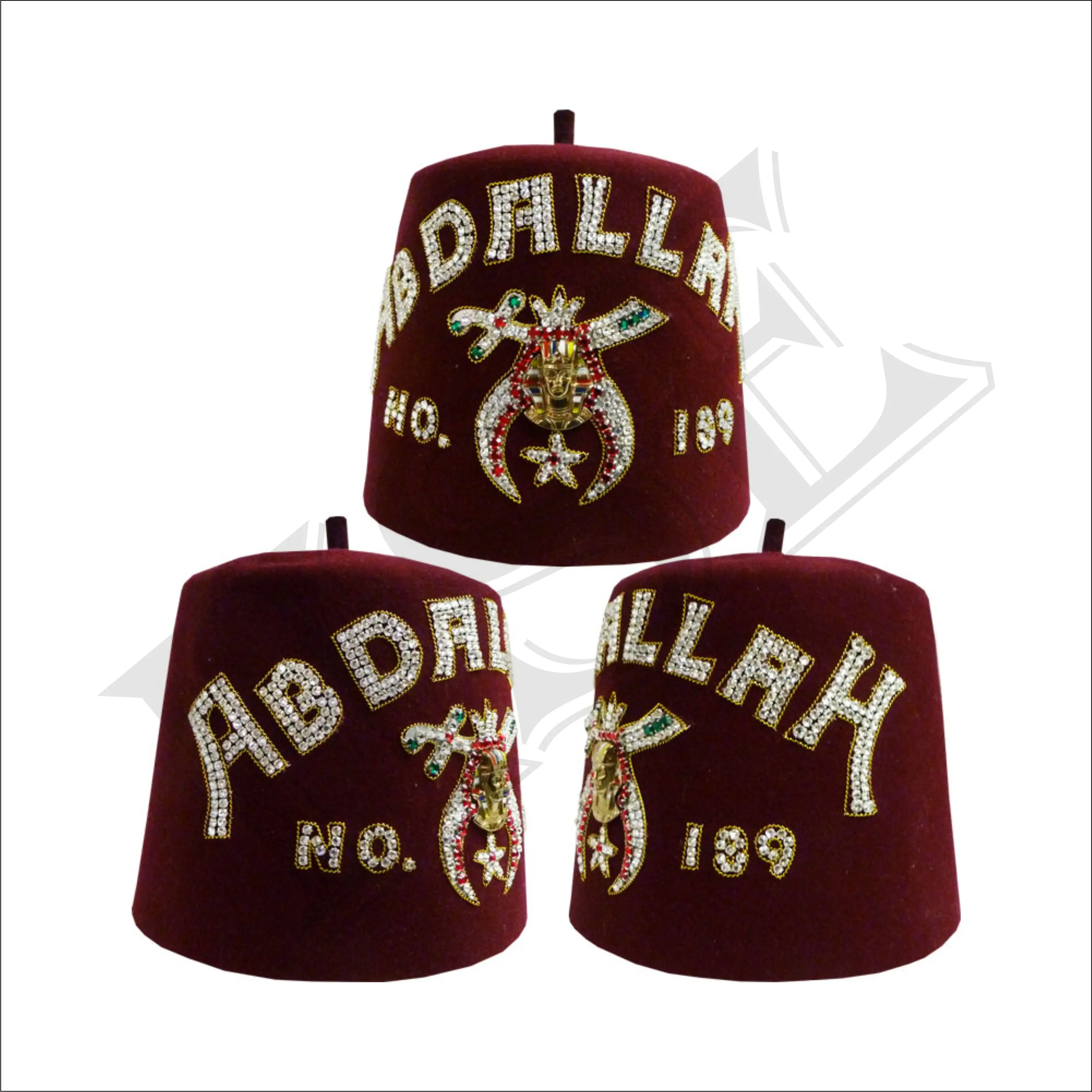 MASONIC REGALIA SHRINER FEZ ISLAM SINGLE ROW