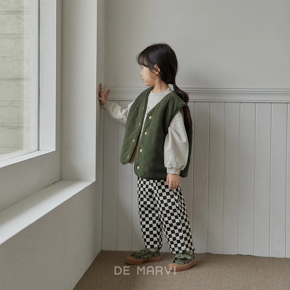 DE MARVI Kids Toddler Duo color quilted vest Reversible Vest Winter Boys Girls Winter Clothing Wholesale Korean Manufacturer MAD