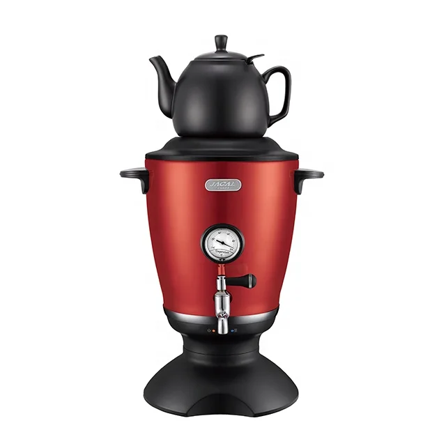 Electric Russian Tea Maker Samovar with decal and temperature display