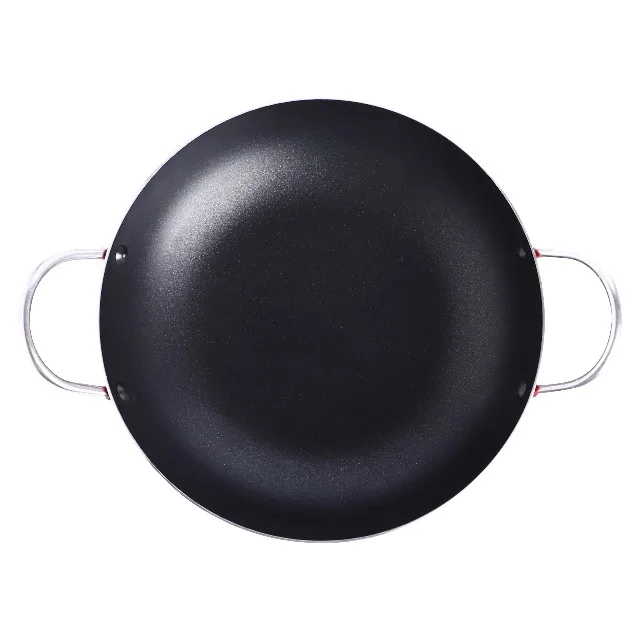  Лидер продаж алюминиевая сковорода с антипригарным покрытием из чугуна и 2 ручками