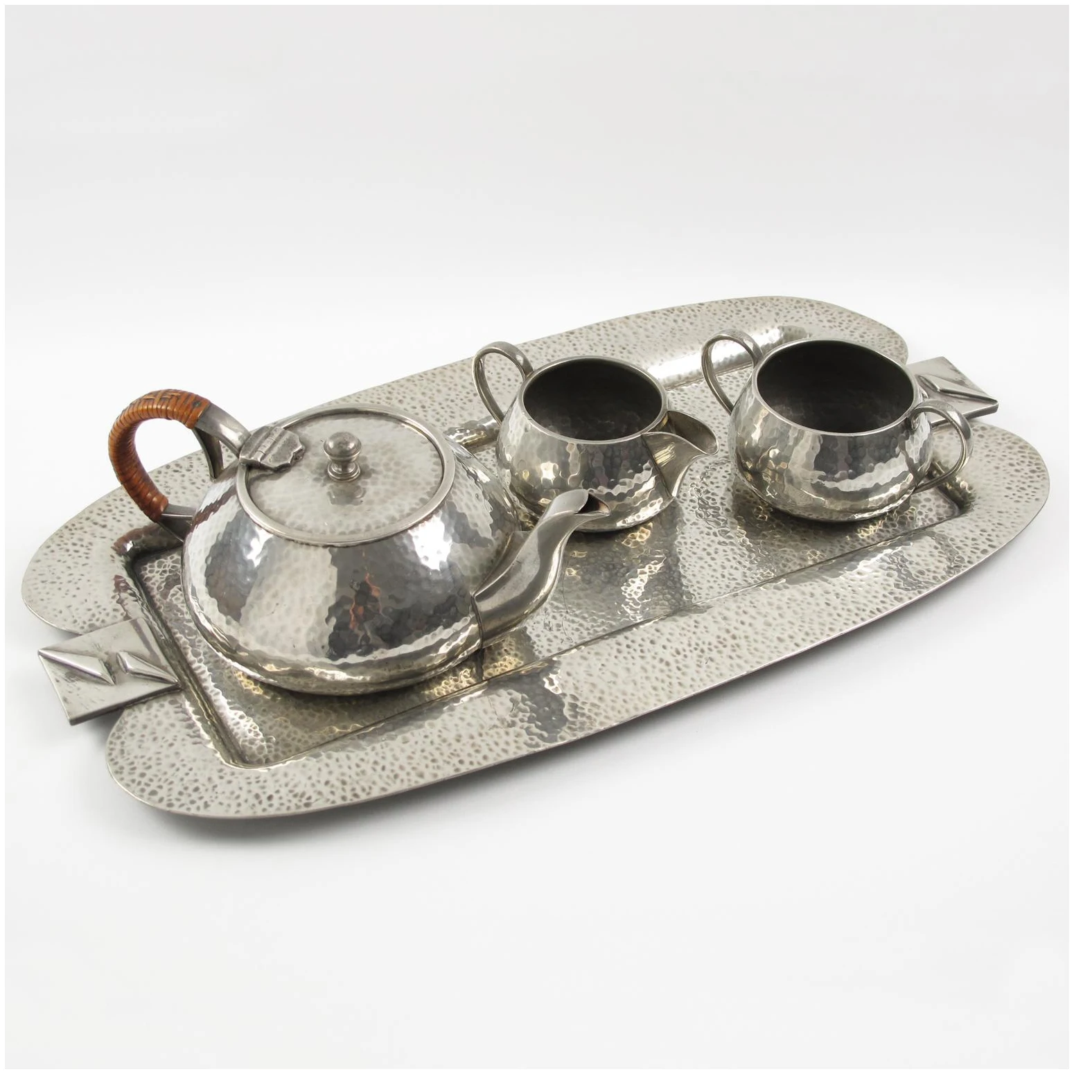 Traditional Heavy Weight Four Pieces EPNS Tea And Coffee Set Silver Plated Consist Of Hot Water Pot Tea Pot Sugar And Creamer