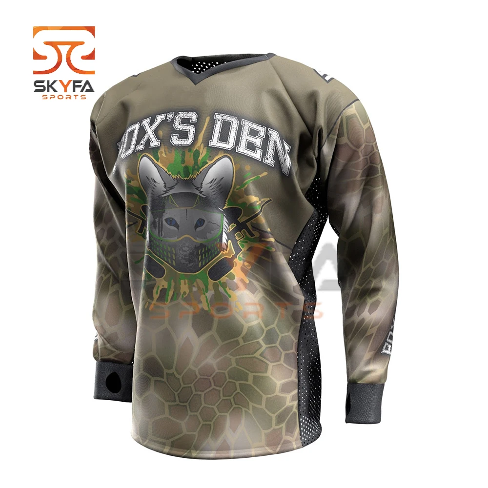 Paintball Mix Color Sublimation Shirt For 2021 Best High Quality custom logo printing paintball jersey