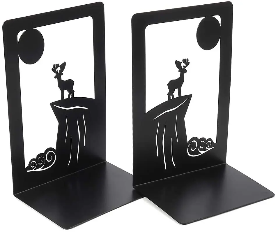 Bookends Metal Heavy Duty Bookend for Books Book Divider Decorative Holder Book Stopper