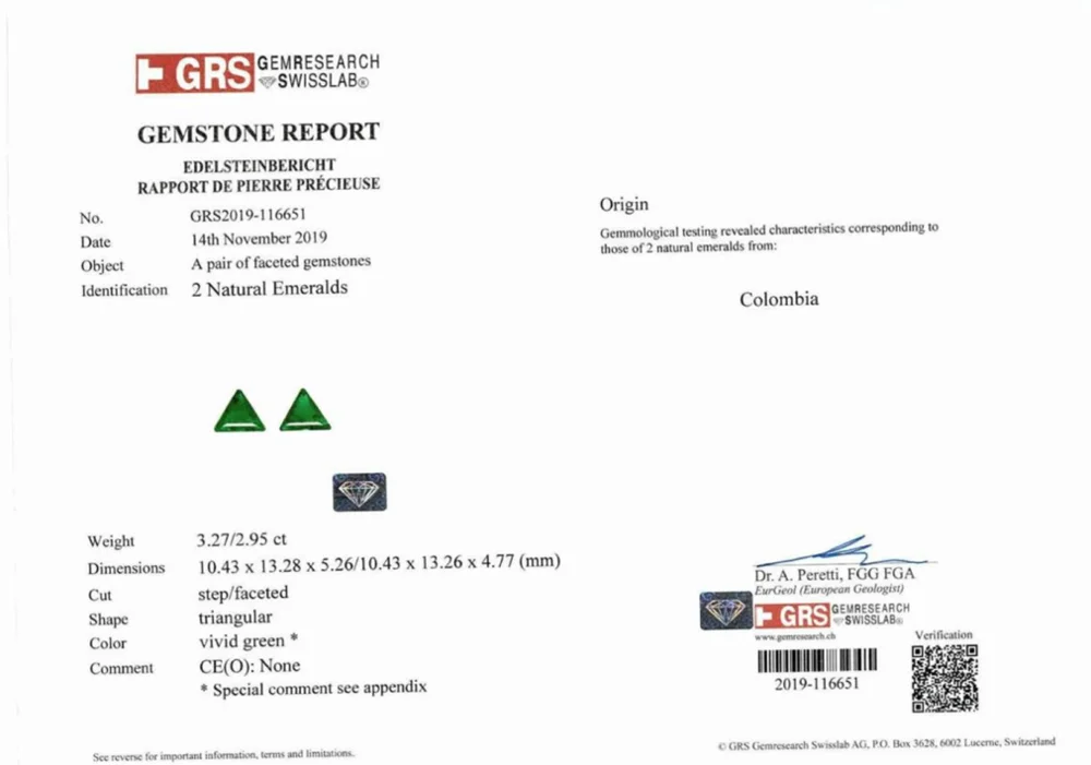 6.22 Carat Green COLOMBIAN Emerald Trillion Shape Emerald Cut Shape No Oil Certified Gemstone Loose Gemstone Precious Stone