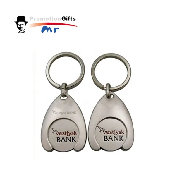 factory directly produces promotional shopping cart chip trolley coin innovative  keychain with logo