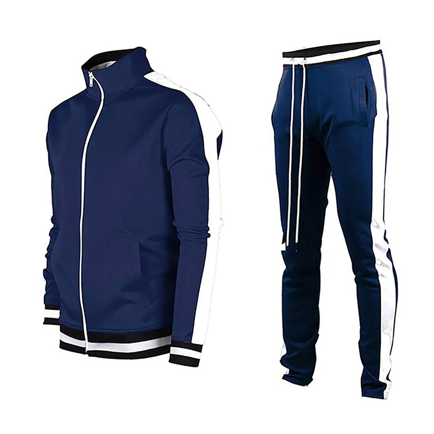 Premium Quality Polyester Winter Jogging Suits For Men Tracksuit Sportswear Gym Ody Fitted  Full Customize Single Strip Style