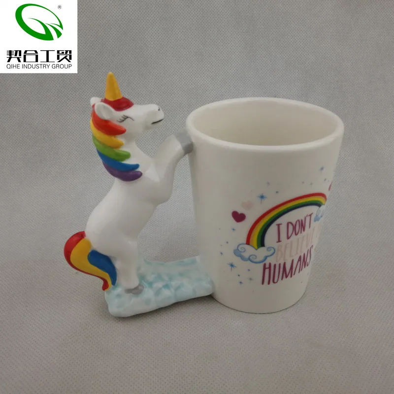 Haute Couture Beautiful Handmade 3D Unicorn Shape Ceramic Coffee Cup