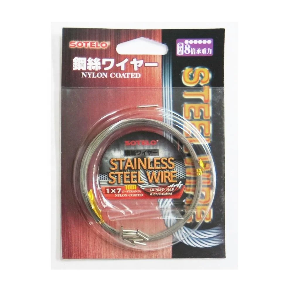 Проволока из нержавеющей стали Sotelo 304, 1*7*10 метров, прозрачная леска с нейлоновым покрытием
