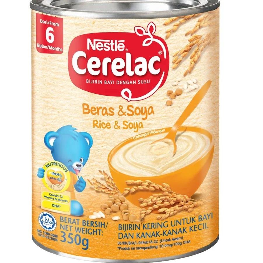 
Cerelac Cereals with Milk Rice & Soya 350g Halal Baby Cereal 