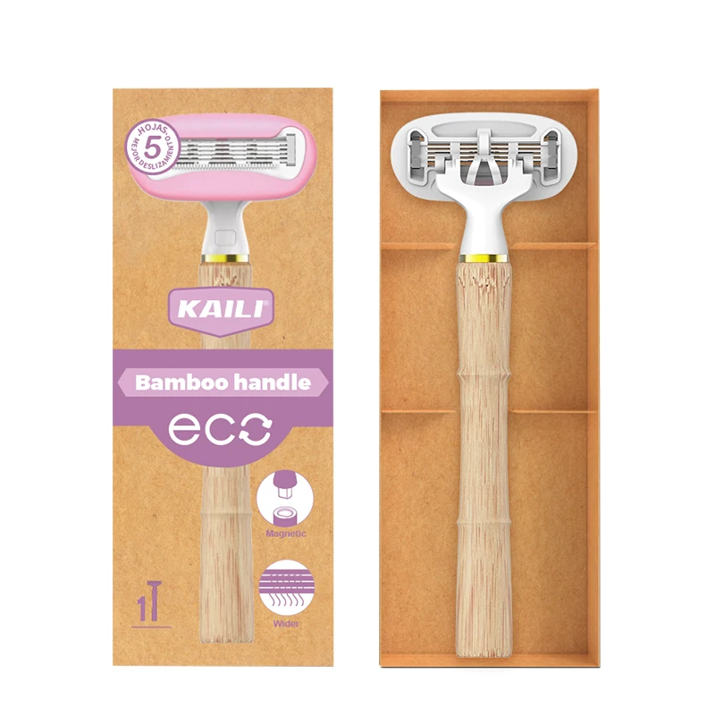 Newest Product Lady Bamboo Fibre Material Razor 5 Blade Razor For Women