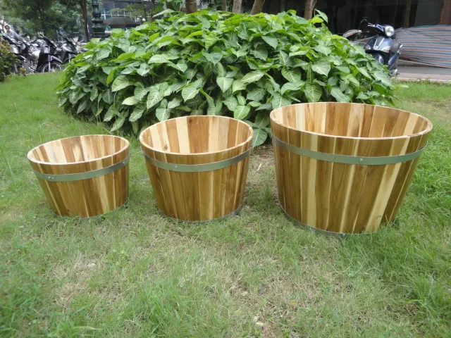 Набор деревянных цветочных горшков из акации 3 для сада высококачественный вьетнамский деревянный забор легко собрать
