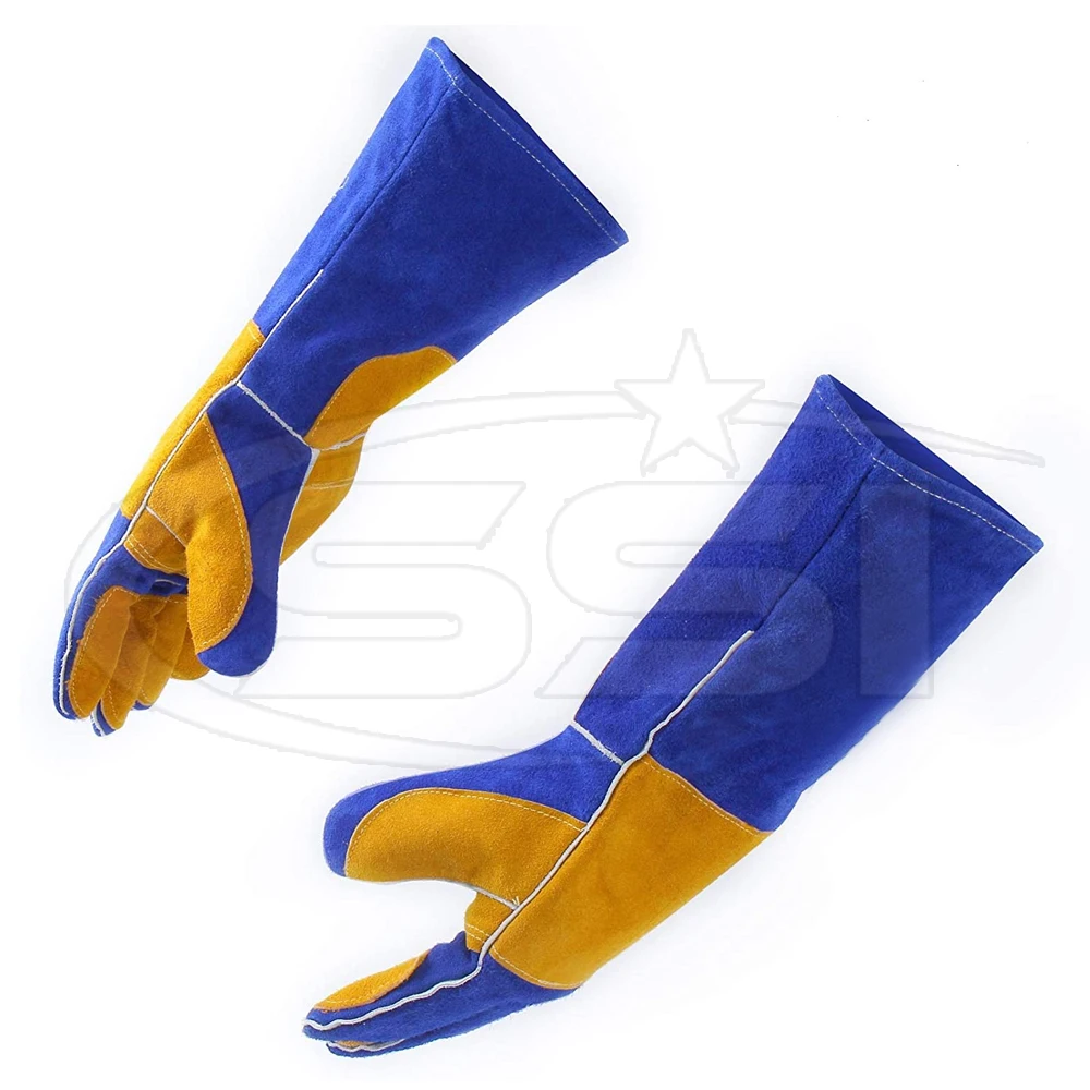 Кожа Кузница/Mig/Stick сварочные перчатки жара/огнезащитный Профессиональные боксерские перчатки для сварки обработки перчатки с 16 дюймов удлиненные рукава