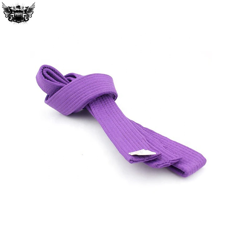 Wholesale manufacturer  OEM custom made logo karate belt high quality color with stripe cotton martial arts belt for karate