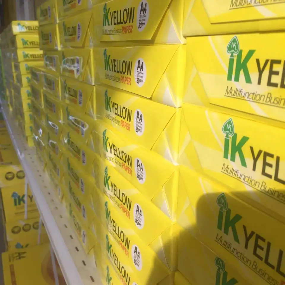 IK Yellow A4 White copy Paper 80gsm/75 gsm/70 gsm Copy Paper for sale