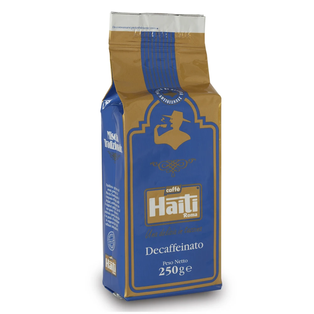 Decaffeinated Ground Coffee in 250 gr Vacuum Pack Ideal for Moka Pot Elite Decaffeinated Delicate and Fragrant Taste